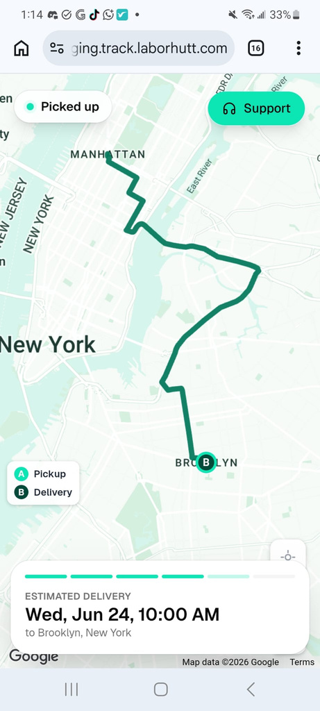 Live delivery tracking